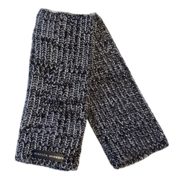 Rebecca Minkoff Charcoal and Black Knit Fingerless Gloves - Picture 9 of 10